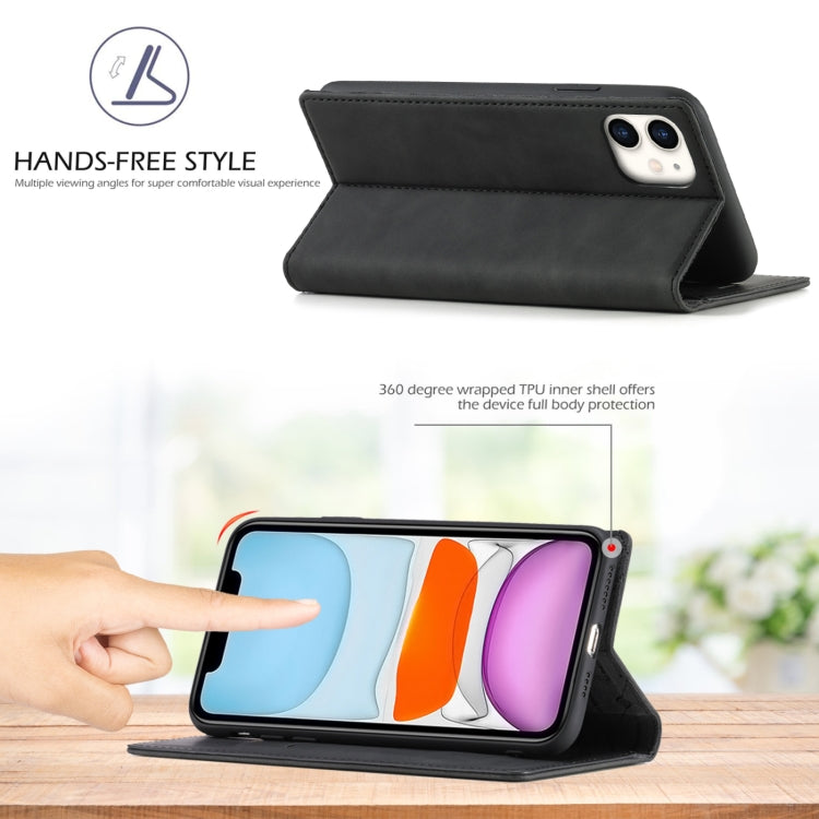 LC.IMEEKE Strong Magnetism Ultra-thin Horizontal Flip Shockproof Matte TPU + PU Leather Case with Holder & Card Slots & Wallet, For iPhone 11, For iPhone 11 Pro, For iPhone 11 Pro Max, For iPhone SE 2022 / SE 2020 / 8 / 7