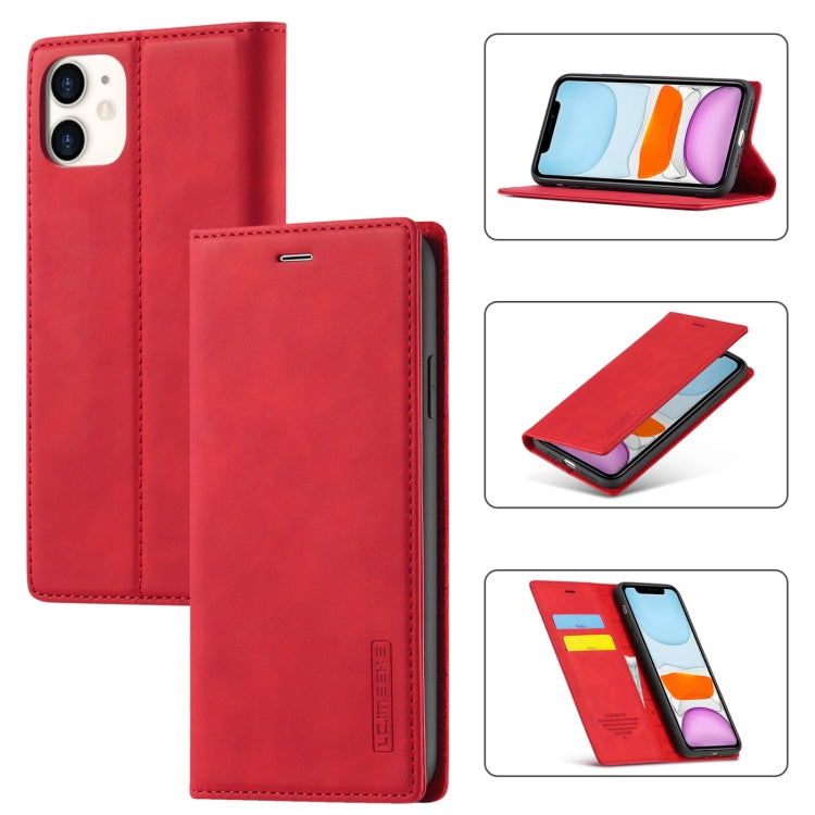 LC.IMEEKE Strong Magnetism Ultra-thin Horizontal Flip Shockproof Matte TPU + PU Leather Case with Holder & Card Slots & Wallet, For iPhone 11, For iPhone 11 Pro, For iPhone 11 Pro Max, For iPhone SE 2022 / SE 2020 / 8 / 7