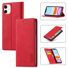 Load image into Gallery viewer, LC.IMEEKE Strong Magnetism Ultra-thin Horizontal Flip Shockproof Matte TPU + PU Leather Case with Holder &amp; Card Slots &amp; Wallet, For iPhone 11, For iPhone 11 Pro, For iPhone 11 Pro Max, For iPhone SE 2022 / SE 2020 / 8 / 7