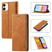 Load image into Gallery viewer, LC.IMEEKE Strong Magnetism Ultra-thin Horizontal Flip Shockproof Matte TPU + PU Leather Case with Holder &amp; Card Slots &amp; Wallet, For iPhone 11, For iPhone 11 Pro, For iPhone 11 Pro Max, For iPhone SE 2022 / SE 2020 / 8 / 7
