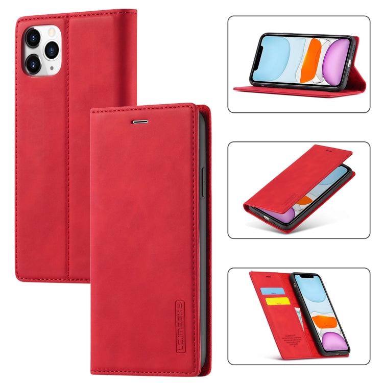 LC.IMEEKE Strong Magnetism Ultra-thin Horizontal Flip Shockproof Matte TPU + PU Leather Case with Holder & Card Slots & Wallet, For iPhone 11, For iPhone 11 Pro, For iPhone 11 Pro Max, For iPhone SE 2022 / SE 2020 / 8 / 7
