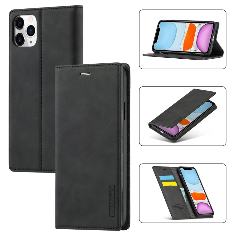 LC.IMEEKE Strong Magnetism Ultra-thin Horizontal Flip Shockproof Matte TPU + PU Leather Case with Holder & Card Slots & Wallet, For iPhone 11, For iPhone 11 Pro, For iPhone 11 Pro Max, For iPhone SE 2022 / SE 2020 / 8 / 7