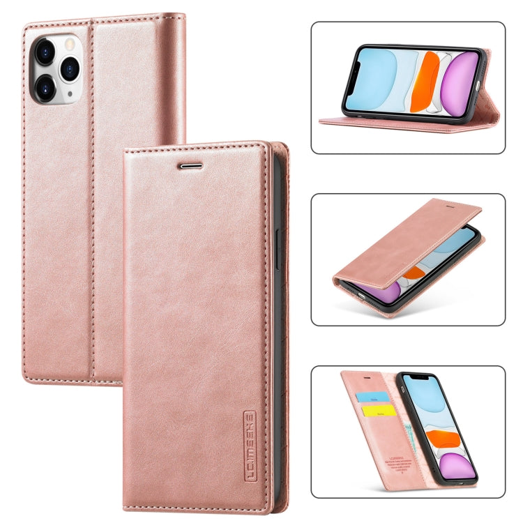 LC.IMEEKE Strong Magnetism Ultra-thin Horizontal Flip Shockproof Matte TPU + PU Leather Case with Holder & Card Slots & Wallet, For iPhone 11, For iPhone 11 Pro, For iPhone 11 Pro Max, For iPhone SE 2022 / SE 2020 / 8 / 7