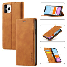 Load image into Gallery viewer, LC.IMEEKE Strong Magnetism Ultra-thin Horizontal Flip Shockproof Matte TPU + PU Leather Case with Holder &amp; Card Slots &amp; Wallet, For iPhone 11, For iPhone 11 Pro, For iPhone 11 Pro Max, For iPhone SE 2022 / SE 2020 / 8 / 7