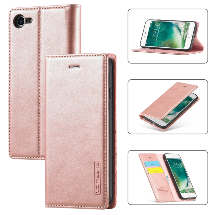 LC.IMEEKE Strong Magnetism Ultra-thin Horizontal Flip Shockproof Matte TPU + PU Leather Case with Holder & Card Slots & Wallet, For iPhone 11, For iPhone 11 Pro, For iPhone 11 Pro Max, For iPhone SE 2022 / SE 2020 / 8 / 7