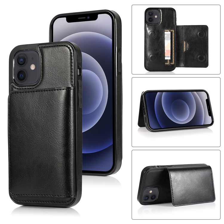 Shockproof PU + TPU Protective Case with Card Slots & Holder, For iPhone 12 mini, For iPhone 12 / 12 Pro, For iPhone 12 Pro Max