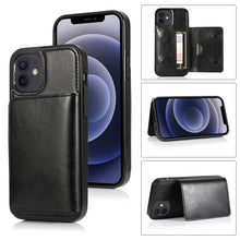 Load image into Gallery viewer, Shockproof PU + TPU Protective Case with Card Slots &amp; Holder, For iPhone 12 mini, For iPhone 12 / 12 Pro, For iPhone 12 Pro Max