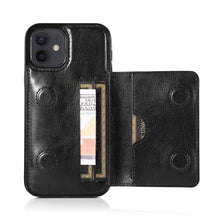 Load image into Gallery viewer, Shockproof PU + TPU Protective Case with Card Slots &amp; Holder, For iPhone 12 mini, For iPhone 12 / 12 Pro, For iPhone 12 Pro Max