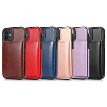Load image into Gallery viewer, Shockproof PU + TPU Protective Case with Card Slots &amp; Holder, For iPhone 12 mini, For iPhone 12 / 12 Pro, For iPhone 12 Pro Max