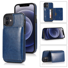 Load image into Gallery viewer, Shockproof PU + TPU Protective Case with Card Slots &amp; Holder, For iPhone 12 mini, For iPhone 12 / 12 Pro, For iPhone 12 Pro Max
