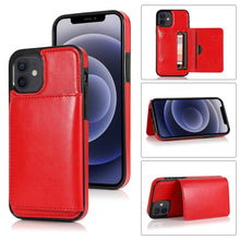 Load image into Gallery viewer, Shockproof PU + TPU Protective Case with Card Slots &amp; Holder, For iPhone 12 mini, For iPhone 12 / 12 Pro, For iPhone 12 Pro Max