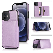 Load image into Gallery viewer, Shockproof PU + TPU Protective Case with Card Slots &amp; Holder, For iPhone 12 mini, For iPhone 12 / 12 Pro, For iPhone 12 Pro Max