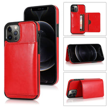 Load image into Gallery viewer, Shockproof PU + TPU Protective Case with Card Slots &amp; Holder, For iPhone 12 mini, For iPhone 12 / 12 Pro, For iPhone 12 Pro Max