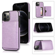 Load image into Gallery viewer, Shockproof PU + TPU Protective Case with Card Slots &amp; Holder, For iPhone 12 mini, For iPhone 12 / 12 Pro, For iPhone 12 Pro Max