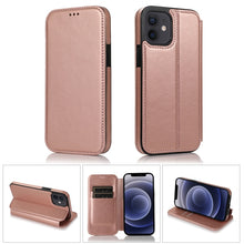 Load image into Gallery viewer, Strong Magnetic Closure PU + TPU Leather Case with Card Slots &amp; Holder, For iPhone 12 mini, For iPhone 12 / 12 Pro, For iPhone 12 Pro Max
