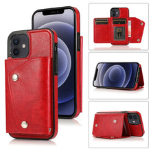 Load image into Gallery viewer, Shockproof PU + TPU Leather Case with Card Slots &amp; Holder &amp; Photo Frame &amp; Wallet &amp; Lanyard, For iPhone 12 mini, For iPhone 12 / 12 Pro, For iPhone 12 Pro Max