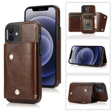 Load image into Gallery viewer, Shockproof PU + TPU Leather Case with Card Slots &amp; Holder &amp; Photo Frame &amp; Wallet &amp; Lanyard, For iPhone 12 mini, For iPhone 12 / 12 Pro, For iPhone 12 Pro Max