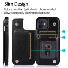 Load image into Gallery viewer, Shockproof PU + TPU Leather Case with Card Slots &amp; Holder &amp; Photo Frame &amp; Wallet, For iPhone 12 mini, For iPhone 12 / 12 Pro, For iPhone 12 Pro Max