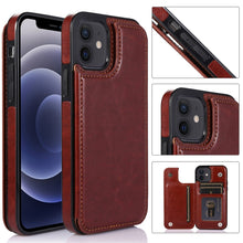 Load image into Gallery viewer, Shockproof PU + TPU Leather Case with Card Slots &amp; Holder &amp; Photo Frame &amp; Wallet, For iPhone 12 mini, For iPhone 12 / 12 Pro, For iPhone 12 Pro Max