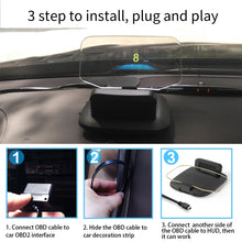 Load image into Gallery viewer, C1 OBD2 + GPS Mode Car HUD Head-up Display Compass / Speed / Water Temperature / Voltage Display / Speed Alarm / Fault Alarm, C1 Without Navigation Function