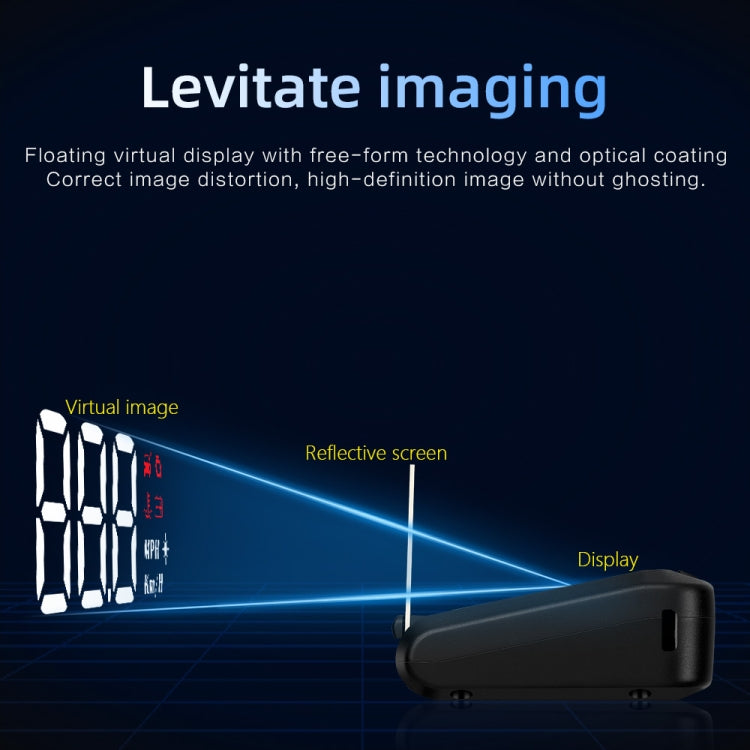 C100 Car HUD Head-up Display OBD2 Fault Code Elimination Overspeed / Fault Alarm, C100