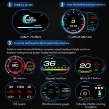 Load image into Gallery viewer, F9 OBD2 + GPS Mode Car HUD Head-up Display Speed / Water Temperature / Voltage Display, F9 OBD2 GPS