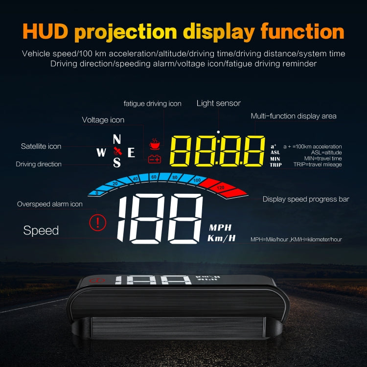 M16 Car HUD Head-up Display GPS Speed Meter Speed / Voltage, M16