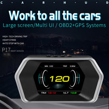 Load image into Gallery viewer, P17 Car HUD Head-up Display GPS Speed Meter Car OBD2 Fault Elimination Code, P17