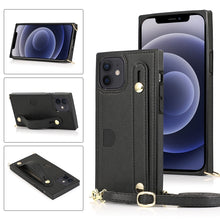 Load image into Gallery viewer, PU+TPU Shockproof Protective Case with Crossbody Lanyard &amp; Holder &amp; Card Slot &amp; Wrist Strap, For iPhone 12 mini, For iPhone 12 / 12 Pro, For iPhone 12 Pro Max