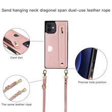 Load image into Gallery viewer, PU+TPU Shockproof Protective Case with Crossbody Lanyard &amp; Holder &amp; Card Slot &amp; Wrist Strap, For iPhone 12 mini, For iPhone 12 / 12 Pro, For iPhone 12 Pro Max