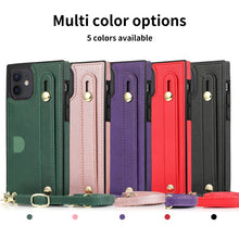 Load image into Gallery viewer, PU+TPU Shockproof Protective Case with Crossbody Lanyard &amp; Holder &amp; Card Slot &amp; Wrist Strap, For iPhone 12 mini, For iPhone 12 / 12 Pro, For iPhone 12 Pro Max