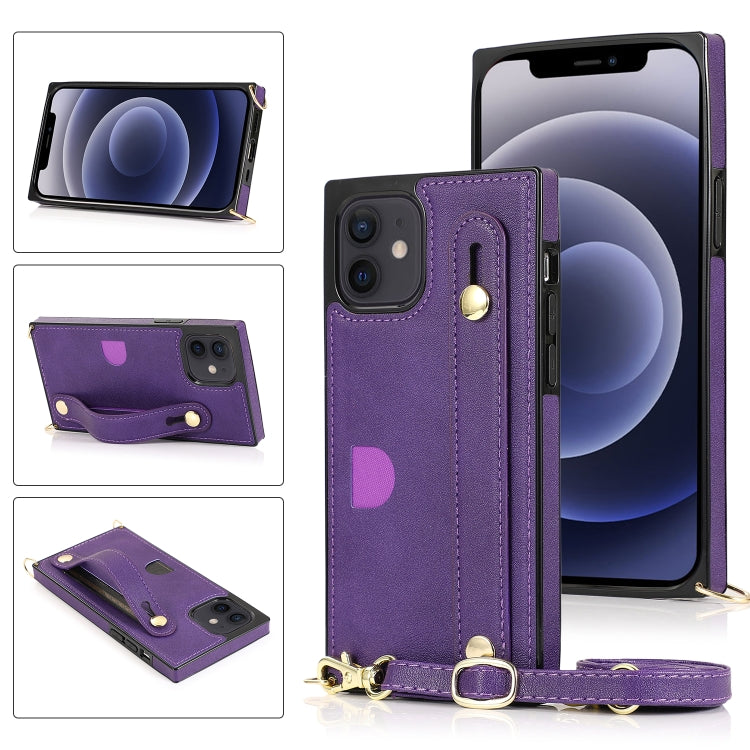 PU+TPU Shockproof Protective Case with Crossbody Lanyard & Holder & Card Slot & Wrist Strap, For iPhone 12 mini, For iPhone 12 / 12 Pro, For iPhone 12 Pro Max