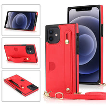 Load image into Gallery viewer, PU+TPU Shockproof Protective Case with Crossbody Lanyard &amp; Holder &amp; Card Slot &amp; Wrist Strap, For iPhone 12 mini, For iPhone 12 / 12 Pro, For iPhone 12 Pro Max