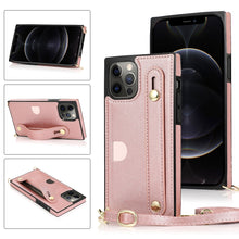 Load image into Gallery viewer, PU+TPU Shockproof Protective Case with Crossbody Lanyard &amp; Holder &amp; Card Slot &amp; Wrist Strap, For iPhone 12 mini, For iPhone 12 / 12 Pro, For iPhone 12 Pro Max