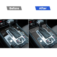 Load image into Gallery viewer, 2 in 1 Car Carbon Fiber Gear Panel + Cigarette Lighter Decorative Sticker for Audi Q7 2008-2015, Gear Panel + Cigarette Lighter