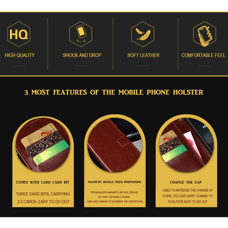 idewei Crazy Horse Texture Horizontal Flip Leather Case with Holder & Card Slots & Wallet, For Xiaomi Mi 10T 5G, For Xiaomi Mi 10T Pro 5G, For Xiaomi Poco C3, For Xiaomi Poco F2 Pro, For Xiaomi Poco M2, For Xiaomi Poco X3 NFC