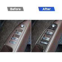 Load image into Gallery viewer, 6 in 1 Car Carbon Fiber Window Glass Lifter Panel Decorative Sticker for Audi Q7 2008-2015, Left Drive, Window Glass Lifter, Left Drive
