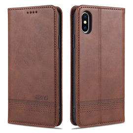 AZNS Magnetic Calf Texture Horizontal Flip Leather Case with Card Slots & Holder & Wallet For iPhone X / XS, For iPhone X / XS