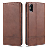 AZNS Magnetic Calf Texture Horizontal Flip Leather Case with Card Slots & Holder & Wallet For iPhone X / XS, For iPhone X / XS