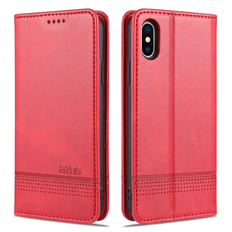 AZNS Magnetic Calf Texture Horizontal Flip Leather Case with Card Slots & Holder & Wallet For iPhone X / XS, For iPhone X / XS