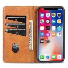 Load image into Gallery viewer, AZNS Magnetic Calf Texture Horizontal Flip Leather Case with Card Slots &amp; Holder &amp; Wallet For iPhone X / XS, For iPhone X / XS