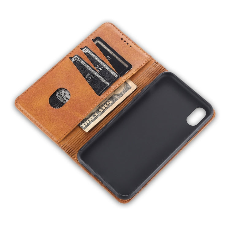 AZNS Magnetic Calf Texture Horizontal Flip Leather Case with Card Slots & Holder & Wallet For iPhone X / XS, For iPhone X / XS