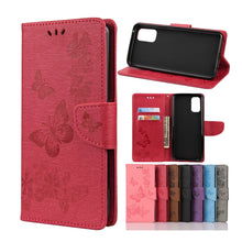 Load image into Gallery viewer, Butterflies Embossing Horizontal Flip Leather Case with Holder &amp; Card Slots &amp; Wallet, For OPPO Realme 7 Pro 5G, For OPPO Reno4 Pro 5G, For Xiaomi Mi 10T Lite 5G, For Xiaomi Mi 10T Pro 5G, For Xiaomi Mi 10T 5G