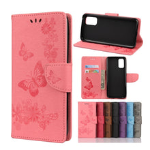 Load image into Gallery viewer, Butterflies Embossing Horizontal Flip Leather Case with Holder &amp; Card Slots &amp; Wallet, For OPPO Realme 7 Pro 5G, For OPPO Reno4 Pro 5G, For Xiaomi Mi 10T Lite 5G, For Xiaomi Mi 10T Pro 5G, For Xiaomi Mi 10T 5G