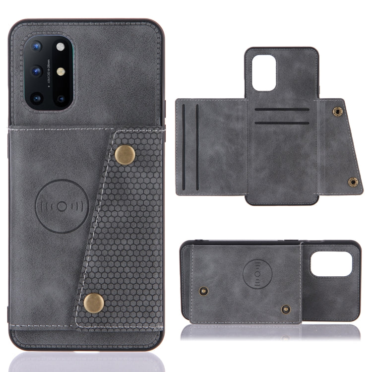 Double Buckle PU + TPU Shockproof Magnetic Protective Case with Card Slots & Holder, For OnePlus 8T, For Xiaomi Poco X3