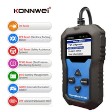 Load image into Gallery viewer, KONNWEI KW350 OBDII 12V Car Diagnostics Detector Scanner with 2 inch Black And White Display Screen V007 for Audi / Volkswagen, KW350