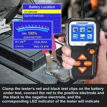Load image into Gallery viewer, KONNWEI KW650 6V- 12V Car Motorcycle Battery Lawn Mower Detector with 2.4 inch Color Display &amp; Waveform Graph, KW650