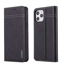 Load image into Gallery viewer, GEBEI Top-grain Leather Horizontal Flip Protective Case with Holder &amp; Card Slots, For iPhone 12 mini, For iPhone 12 / 12 Pro, For iPhone 12 Pro Max