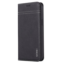 Load image into Gallery viewer, GEBEI Top-grain Leather Horizontal Flip Protective Case with Holder &amp; Card Slots, For iPhone 12 mini, For iPhone 12 / 12 Pro, For iPhone 12 Pro Max