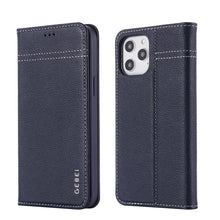 Load image into Gallery viewer, GEBEI Top-grain Leather Horizontal Flip Protective Case with Holder &amp; Card Slots, For iPhone 12 mini, For iPhone 12 / 12 Pro, For iPhone 12 Pro Max